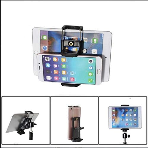 SYSTEM-S Universal 2in1 Stativadapter Aufsatz mit Gewinde Halterung Klemm Adapter für Tablet PC und Smartphone
