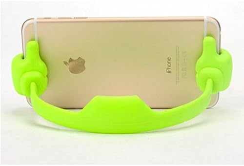 System-S Universal Table Stand Silicone Smartphone Holder Mobile Phone Stand Holder Flexible Thumbs Up for Smartphone and Tablet PC Green