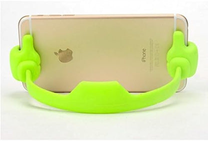 System-S Universal Table Stand Silicone Smartphone Holder Mobile Phone Stand Holder Flexible Thumbs Up for Smartphone and Tablet PC Green