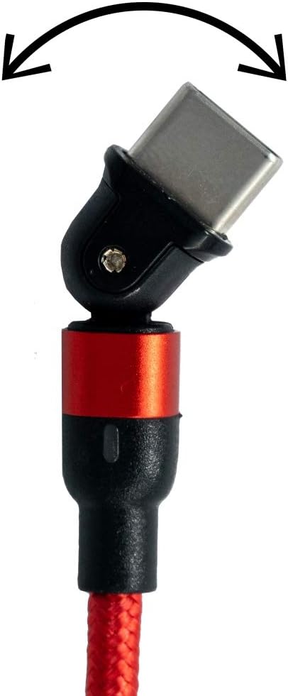 SYSTEM-S USB 3.1 Kabel 1 m Typ C Stecker zu 2.0 A Buchse 180° Winkel in Rot
