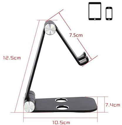 System-S Alu Folding Stand for Tablet Smartphone Black 