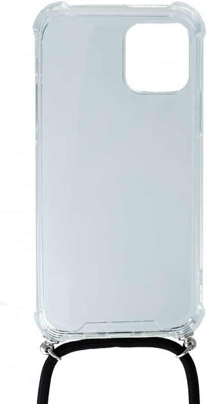 SYSTEM-S case with silicone strap in transparent protective case compatible with iPhone 12 Pro 