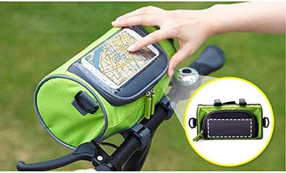 SYSTEM-S 2in1 handlebar bag bicycle mount bicycle bag shoulder bag protective cover for 4.8 inch devices smartphones in black