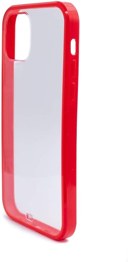 SYSTEM-S Schutzhülle aus Silikon in Rot Transparent Hülle kompatibel mit iPhone 12 Pro