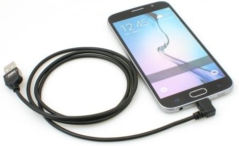 System-S Micro USB 2.0 Kabbel gewinkelt 90 grad Winkelstecker (links/male) Datenkabel und Ladekabel 100 cm