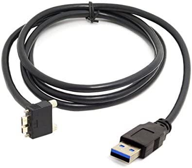 SYSTEM-S USB 3.0 Kabel 5 m Typ A Stecker zu 3.0 Micro B Stecker Winkel Schraube