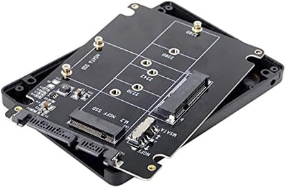System-S SATA Y Adapter 3.0 zu M.2 NGFF B-Key & mSATA SSD mit Hülle Kabel in Schwarz