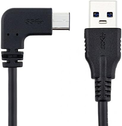 SYSTEM-S USB 3.1 Typ C Stecker 90° gewinkelt Winkel zu USB 3.0 Typ A Stecker Kabel Datenkabel Ladekabel 100 cm