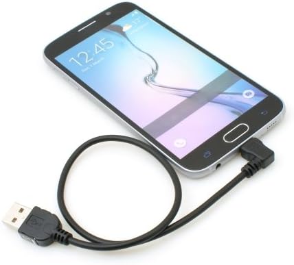 System-S Micro USB 2.0 Kabel gewinkelt 90 grad Winkelstecker (links/male) Datenkabel und Ladekabel 30 cm