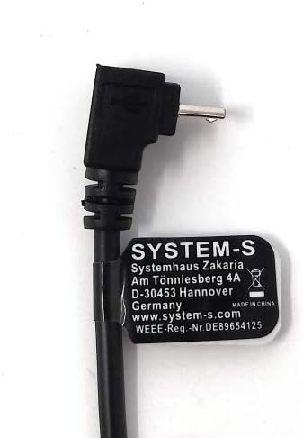 SYSTEM-S USB 3.1 cable 25 cm Type C female to Micro B male angle adapter in black