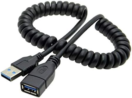 SYSTEM-S USB Kabel Typ A 3.0 (Male) auf USB Typ A 3.0(female) Spiralkabel 40-60 cm