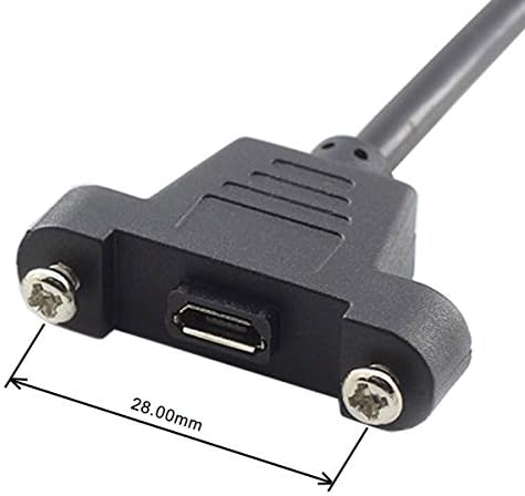 SYSTEM-S Micro USB Panel Mount Micro USB male to Micro USB female with screw nuts 50cm
