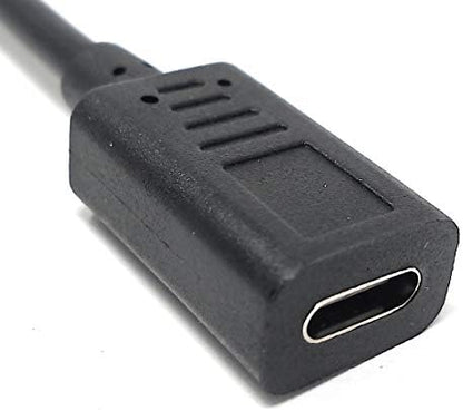 SYSTEM-S USB 3.1 cable 25 cm Type C female to Mini B male adapter in black