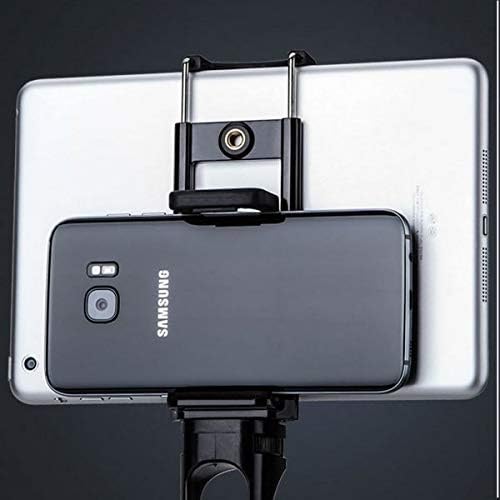 SYSTEM-S Universal 2in1 Stativadapter Aufsatz mit Gewinde Halterung Klemm Adapter für Tablet PC und Smartphone