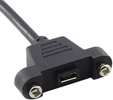 SYSTEM-S Micro USB Panel Mount Micro USB male to Micro USB female with screw nuts 50cm