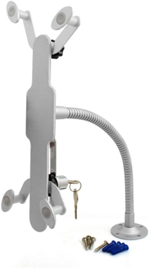 SYSTEM-S Abschließbarer Anti-Diebstahl Schwanenhals Tisch Halterung Showroom Halter mit Sicherheitsschloss für Tablet Pc 10"-12.6" Zoll