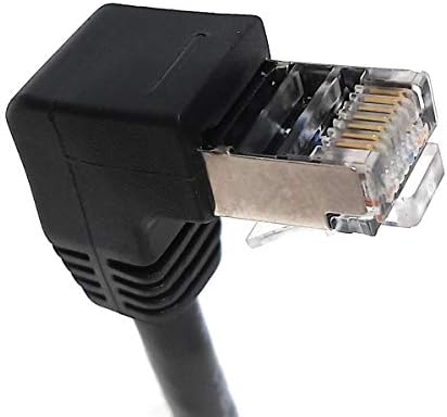 SYSTEM-S LAN Kabel 0,5 m RJ45 Stecker Ethernetkabel Netzwerkkabel Winkel in Schwarz
