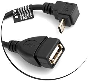 SYSTEM-S Micro USB OTG On The Go Host 90° Grad aufwärts Winkel Kabel auf USB Typ A Buchse Adapter Kabel 13 cm
