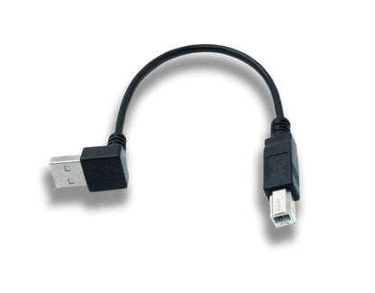 SYSTEM-S USB 2.0 Kabel 20 cm Typ B Stecker zu Typ A Stecker Winkel (up-angled)