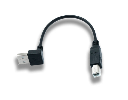 SYSTEM-S USB 2.0 Kabel 20 cm Typ B Stecker zu Typ A Stecker Winkel (up-angled)