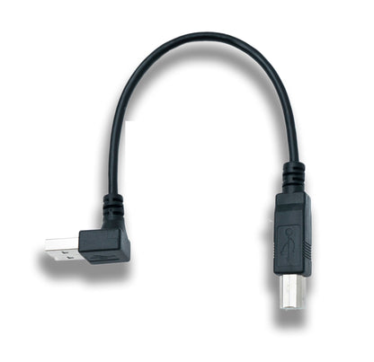 SYSTEM-S USB 2.0 Kabel 20 cm Typ B Stecker zu Typ A Stecker Winkel (up-angled)