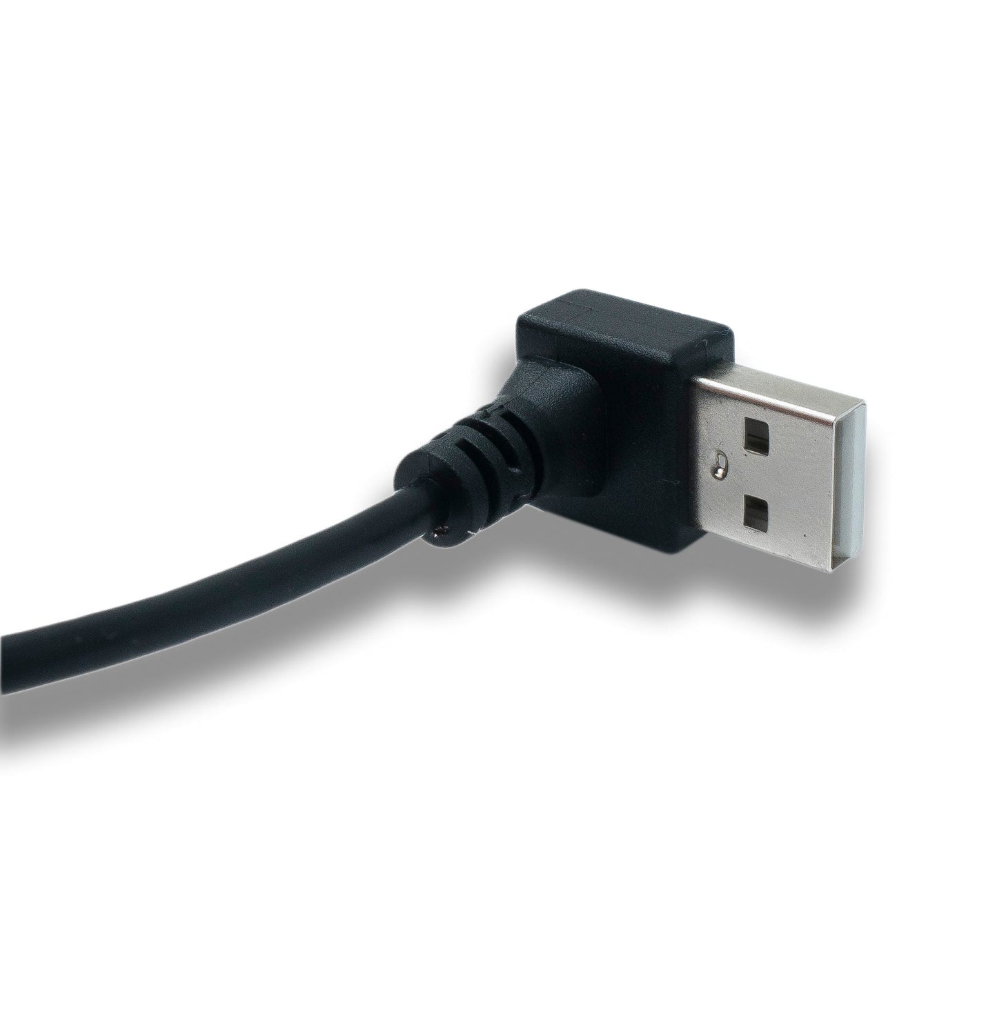 SYSTEM-S USB 2.0 Kabel 20 cm Typ B Stecker zu Typ A Stecker Winkel (up-angled)