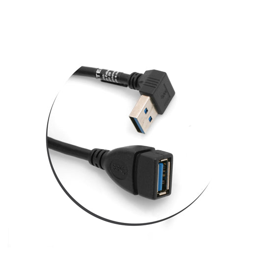 SYSTEM-S USB 3.0 Type A cable (male) 90° angled downward angle to USB 3.0 Type A (female) charging cable data cable extension cable 23 cm