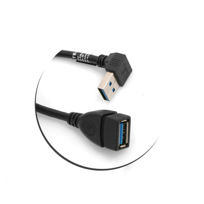 SYSTEM-S USB 3.0 Type A cable (male) 90° angled downward angle to USB 3.0 Type A (female) charging cable data cable extension cable 23 cm