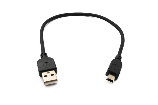 SYSTEM-S USB 2.0 cable 20 cm Mini B plug to Type A plug adapter in black