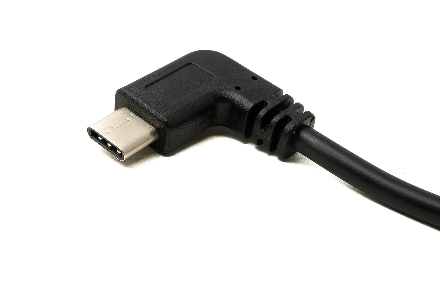 SYSTEM-S USB 3.1 Kabel 25 cm Typ C Stecker zu 2.0 Mini B Buchse Left Right Angled Winkel Adapter in Schwarz