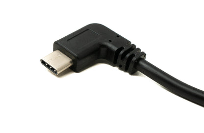 SYSTEM-S USB 3.1 Kabel 25 cm Typ C Stecker zu 2.0 Mini B Buchse Left Right Angled Winkel Adapter in Schwarz
