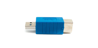 SYSTEM-S USB 3.0 Adapter Typ B Stecker zu A Stecker Kabel 5 Gbit/s 100W in Blau