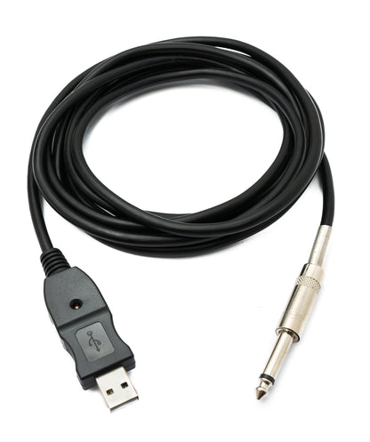 SYSTEM-S 3 meter USB Gitarrenkabel Basskabel Kabel Klinkenstecker USB zu Audio 1/4  6.3mm Male