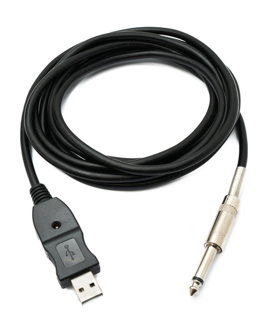 SYSTEM-S 3 meter USB Gitarrenkabel Basskabel Kabel Klinkenstecker USB zu Audio 1/4  6.3mm Male