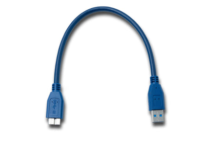 SYSTEM-S USB 3.0 cable 30 cm Type A male to 3.0 Micro male in blue