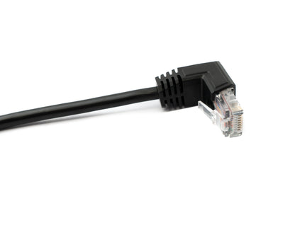 SYSTEM-S LAN Kabel 30 cm RJ45 Stecker zu 8 pin Terminalblock Winkel in Schwarz