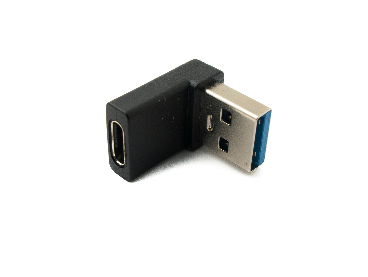 SYSTEM-S USB 3.1 Adapter Type C Female to 3.0 Type A Male Cable Angle Black