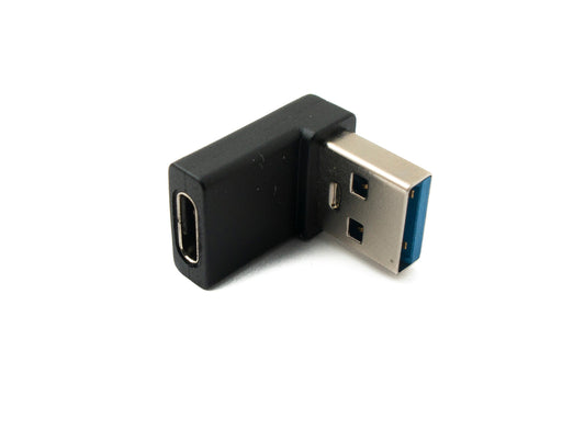 SYSTEM-S USB 3.1 Adapter Typ C Buchse zu 3.0 Typ A Stecker Kabel Winkel Schwarz
