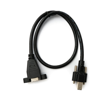 SYSTEM-S USB 3.0 Kabel 50 cm Typ B Stecker zu Buchse Schraube in Schwarz