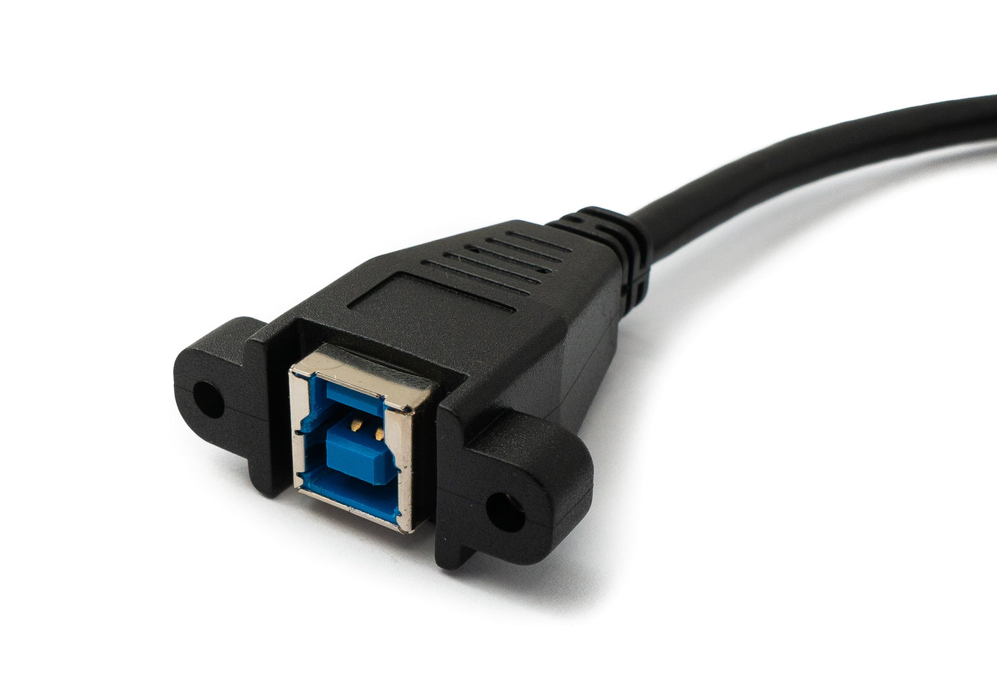 SYSTEM-S USB 3.0 Kabel 50 cm Typ B Stecker zu Buchse Schraube in Schwarz