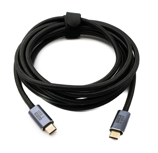 SYSTEM-S USB4 USB cable 300 cm Type C male to male 20 Gbit/s USB 4.0 braided black