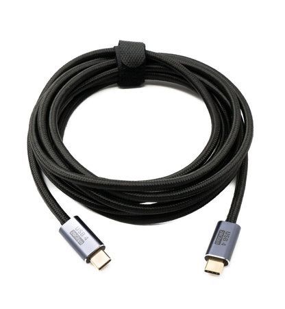 SYSTEM-S USB4 USB cable 300 cm Type C male to male 20 Gbit/s USB 4.0 braided black