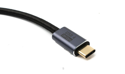 SYSTEM-S USB4 USB cable 300 cm Type C male to male 20 Gbit/s USB 4.0 braided black