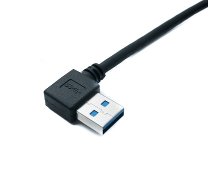 SYSTEM-S USB 3.0 Kabel 100 cm Typ A Stecker zu Stecker Adapter Winkel in Schwarz