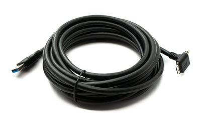 SYSTEM-S USB 3.0 Kabel 5 m Typ A Stecker zu 3.0 Micro B Stecker Winkel Schraube
