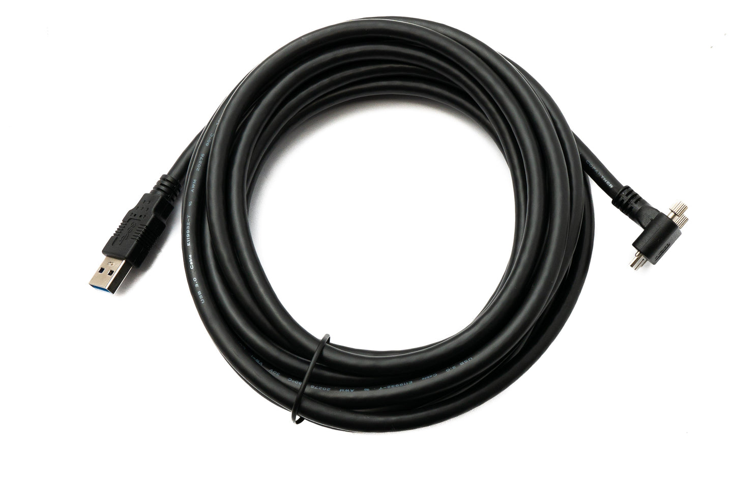 SYSTEM-S USB 3.0 Kabel 5 m Typ A Stecker zu 3.0 Micro B Stecker Winkel Schraube