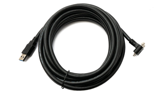 SYSTEM-S USB 3.0 Kabel 5 m Typ A Stecker zu 3.0 Micro B Stecker Winkel Schraube