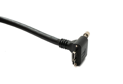 SYSTEM-S USB 3.0 Kabel 5 m Typ A Stecker zu 3.0 Micro B Stecker Winkel Schraube