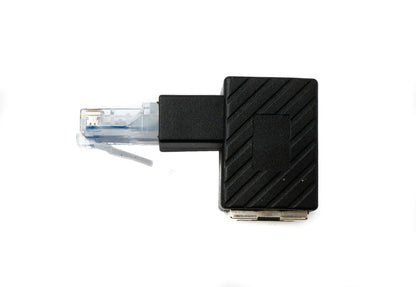SYSTEM-S LAN Adapter RJ45 Stecker zu Buchse Winkel Ethernetadapter Kabel in Schwarz
