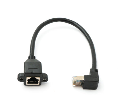 SYSTEM-S LAN cable 30 cm 8P8C plug to socket angle screw in black
